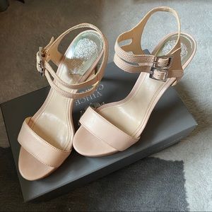 VINCE CAMUTO Open Toe Heels w/ Ankle Straps